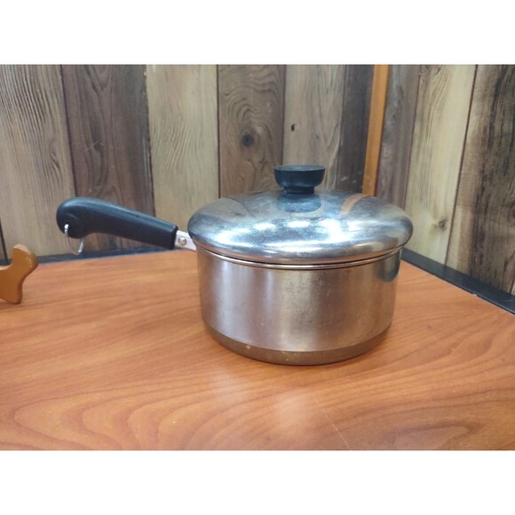 Vintage Revere Ware Sauce Pan Pot 2 QT Copper Bottom USA W/Lid - Picture 1 of 7